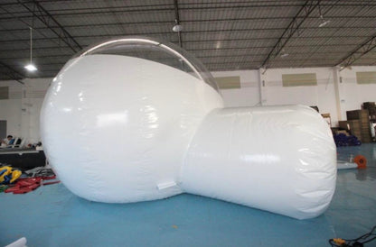 the back of a large privacy bubble tent 