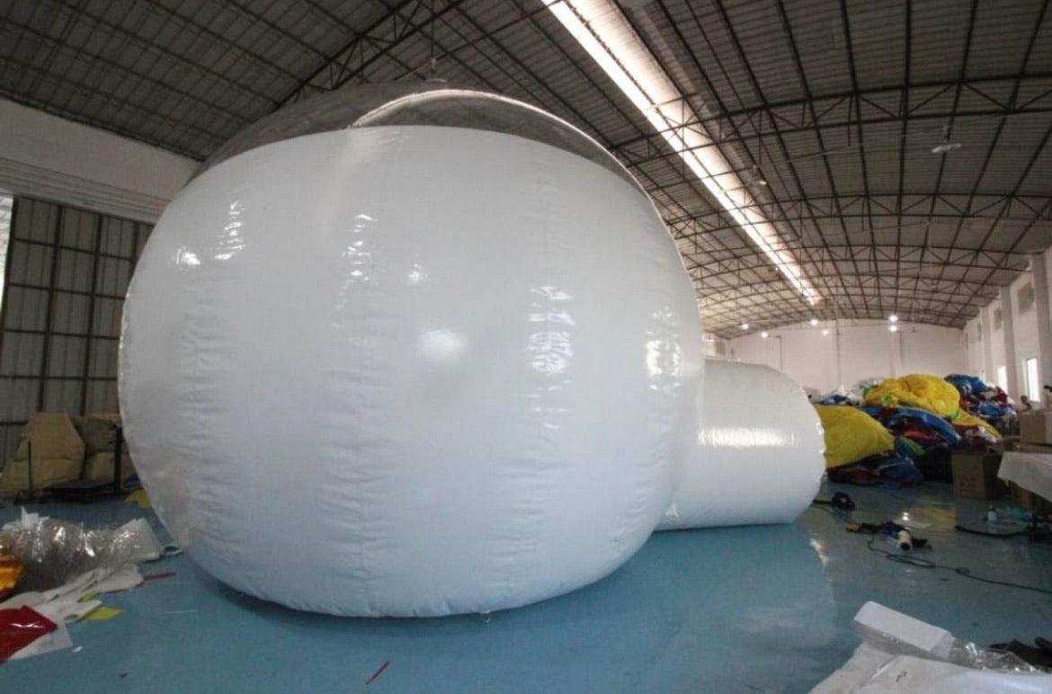 large privacy bubble tent in factory